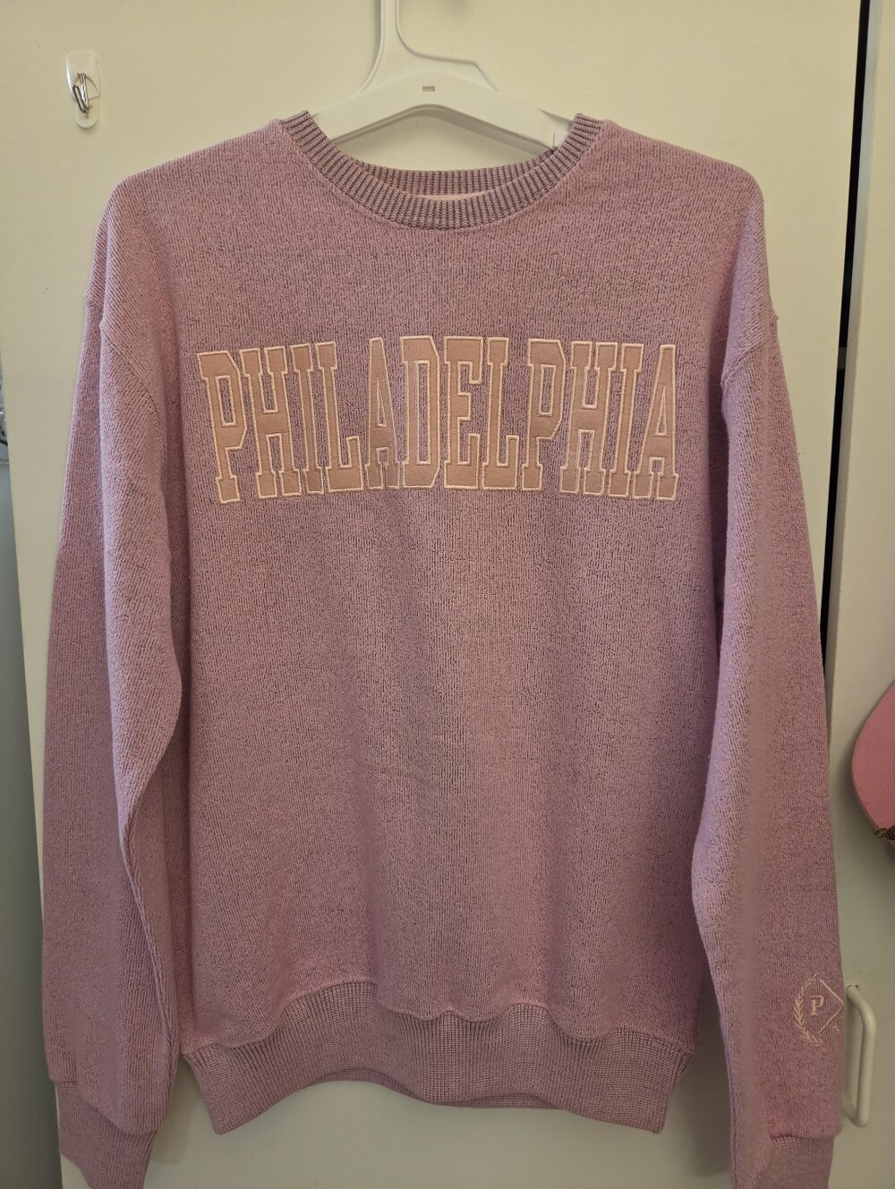 Philadelphia Pullover Crewneck Sweater - Light Pink